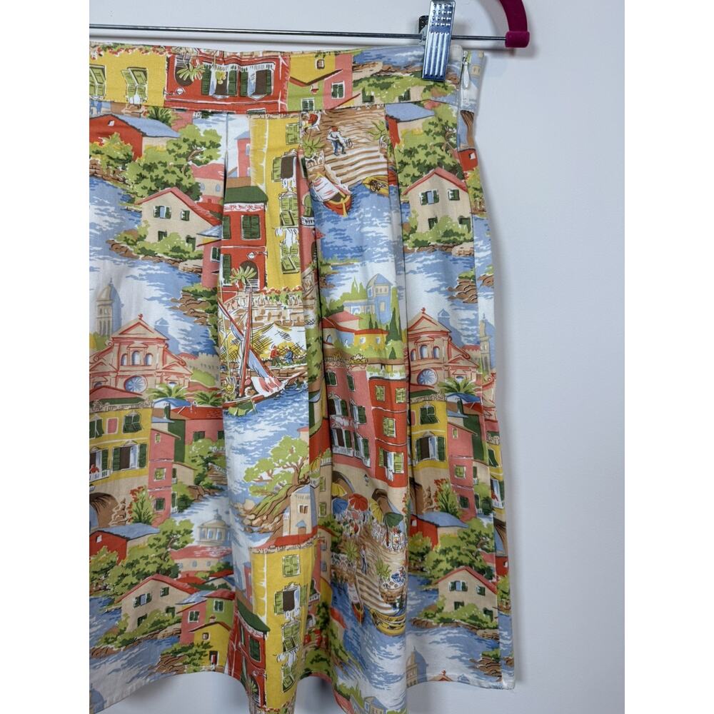 Beebop & Wally Pleated Coastal Europe Skirt Women's Size Large Retro Beachy - Picture 11 of 11